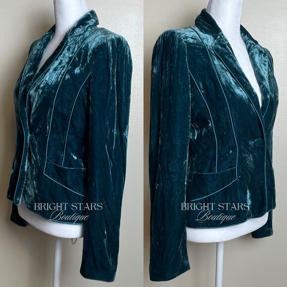 Extremely Rare Teal Velvet Blazer ASO Lorelai Gilmore Girls As Seen On Classic - Picture 7 of 12